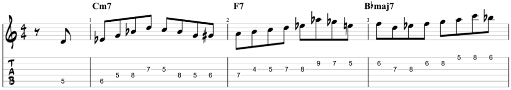Bebop Articulation Guitar Example